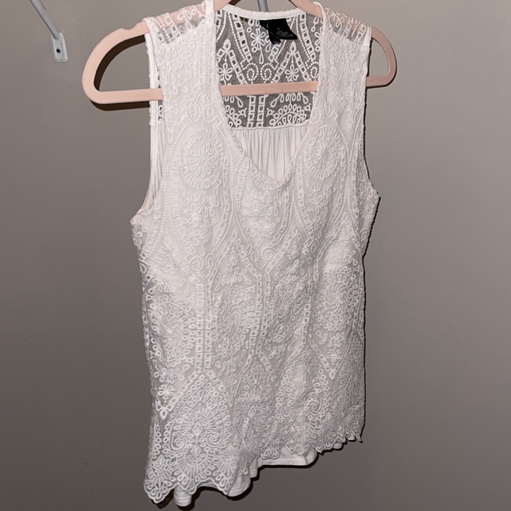 Cute fancy white tank from Belk!